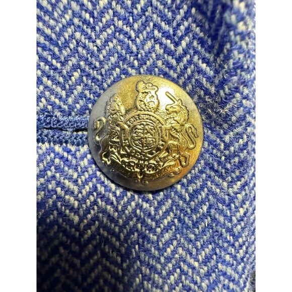 BANANA REPUBLIC H*cking Jacket Colorblock Bright Blue Wool Blend, Sz 4 - Picture 10 of 16